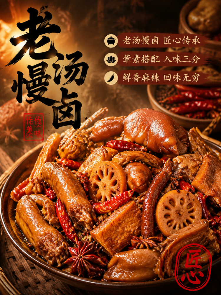 卤味熟食包装设计与酱香海报灵感-4