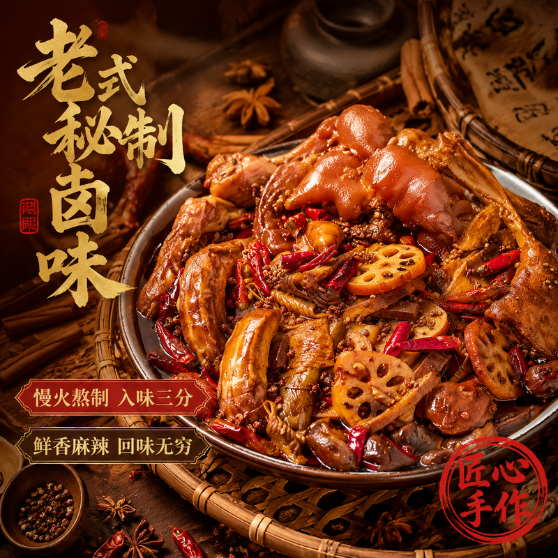 卤味熟食包装设计与酱香海报灵感-2